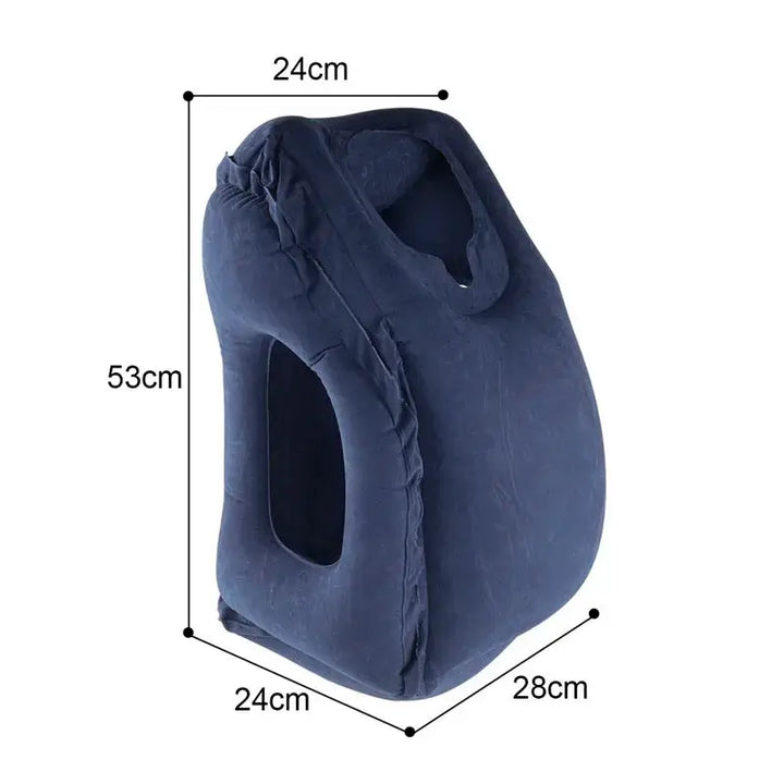 Portable Inflatable PVC Travel Pillow - Neck, Headrest & Chin Support for Airplane, Car, Office - Ebtkr