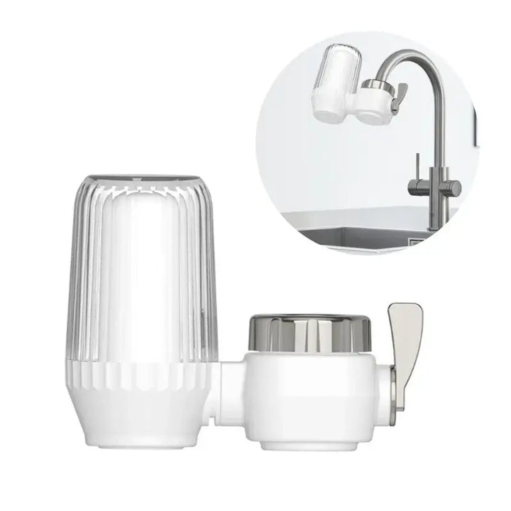 Compact Faucet Water Purifier – Washable Filter for Kitchen Use