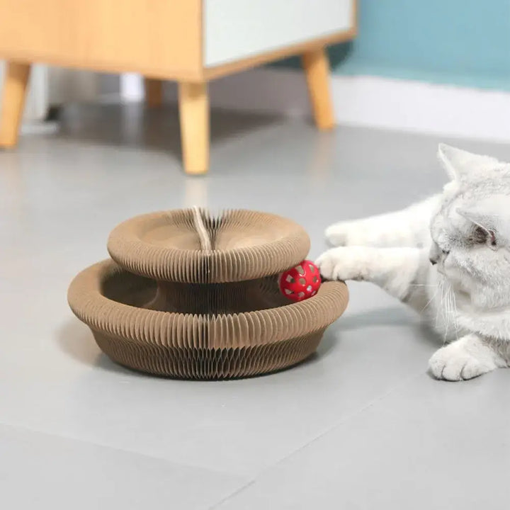 Interactive Magic Organ Cat Scratcher ToyAccordion Style Cat Claw Grinding Board Pet - Ebtkr