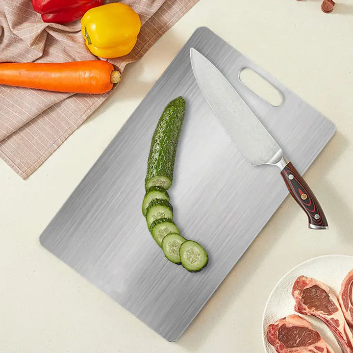 Titanium Stainless Steel Cutting Board – Double-Sided & Food Grade