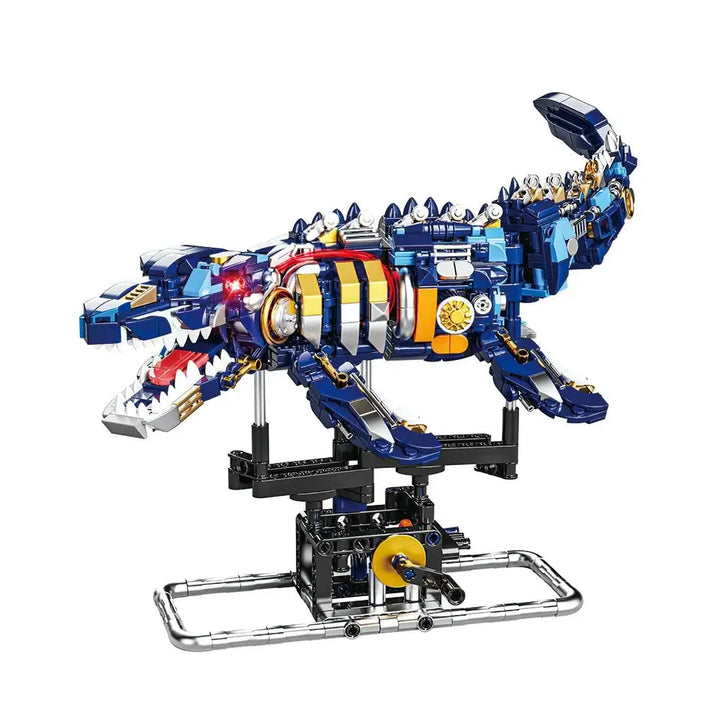 Mechanical Shark Building Kit – LED Sea Beast for Kids & Adults 🦈✨