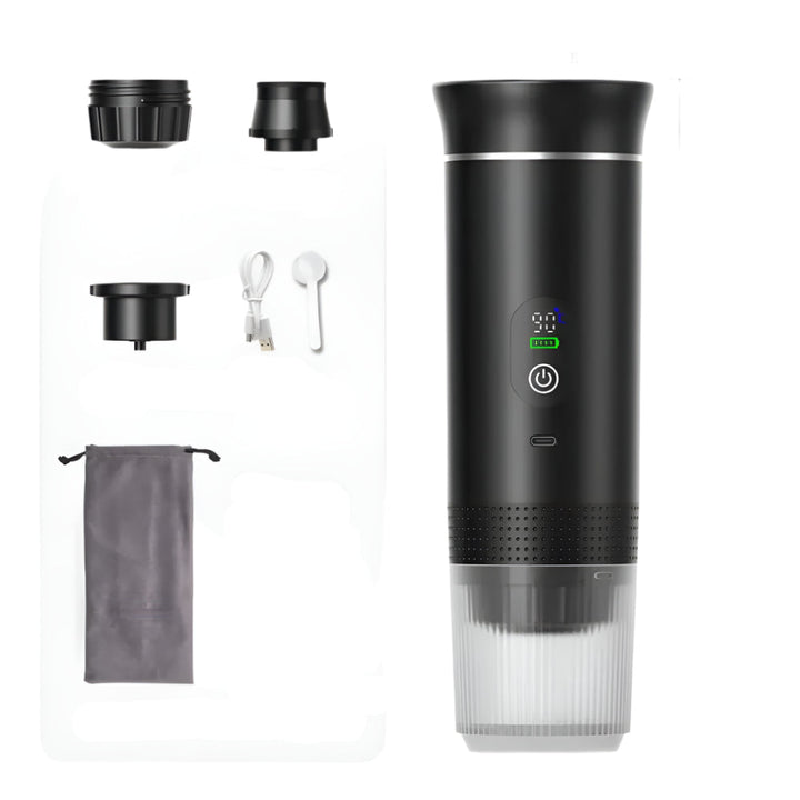 Foombthe 3-in-1 Portable Espresso Maker – Digital Display for Car, Home & Camping