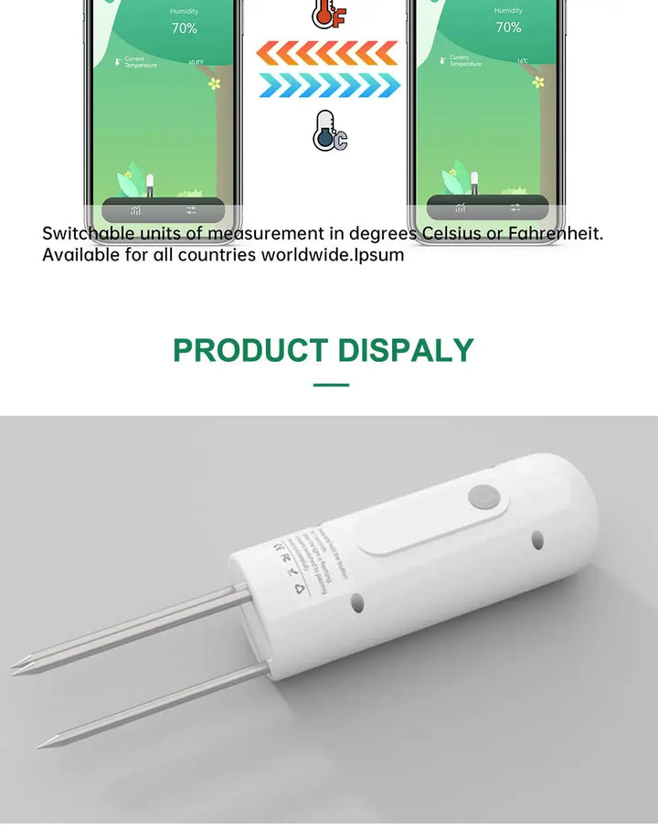 ZIGBEE Plant Monitor Outdoor Soil Temperature And Moisture Humidity Tester Sensor for Garden - Ebtkr
