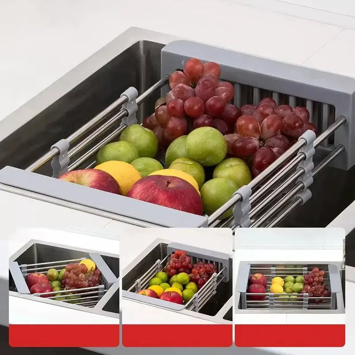 Extendable Kitchen Sink Drain Rack: Multi-Purpose Organizer