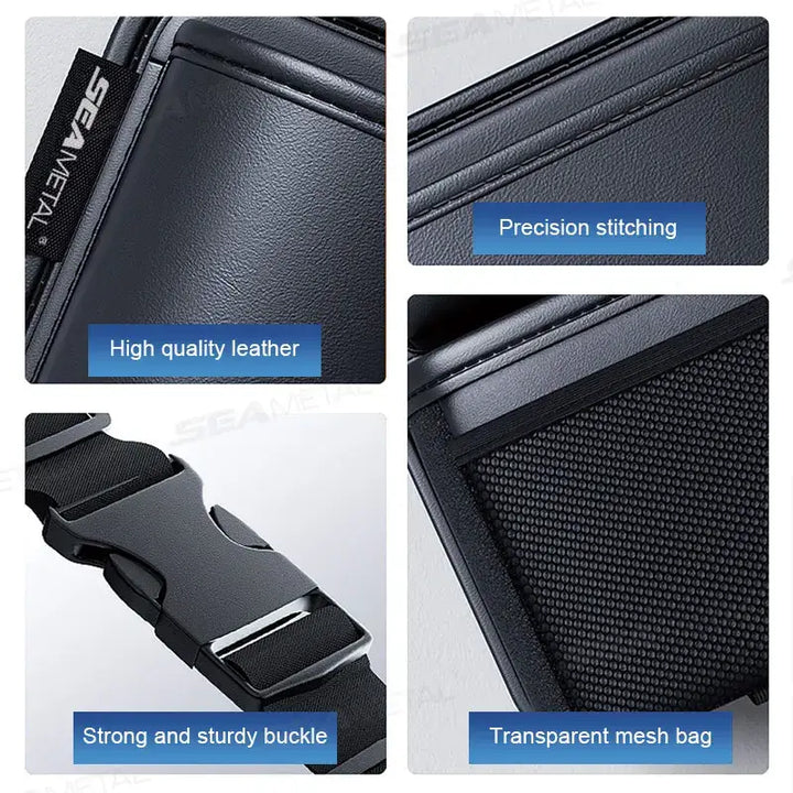 Leather Car Trunk Organizer – Hanging Back Seat Storage Bag for SUVs & Vans