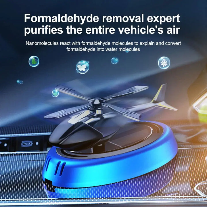 Solar Helicopter Car Air Freshener – Rotating Aroma Diffuser with Propeller 🚁🌞