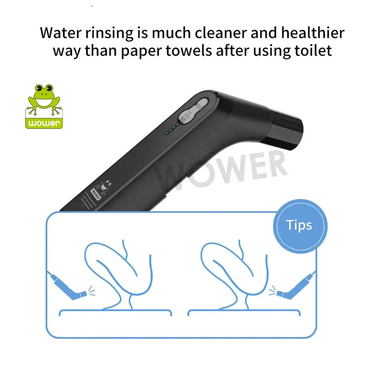 Portable Electric Bidet 2.5L Rechargeable Shataf Hand Sprayer Black/White for Personal Hygiene - Ebtkr