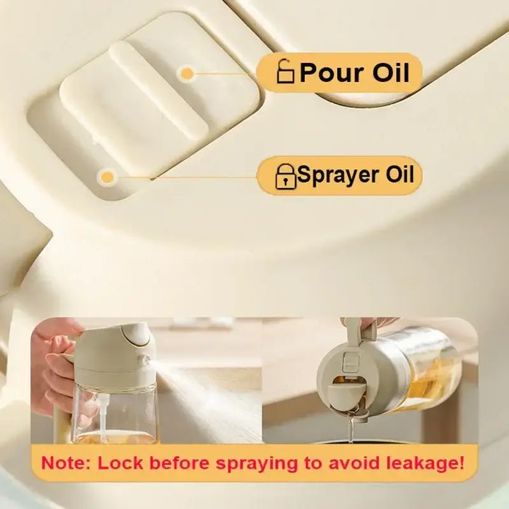 2-in-1 Oil & Vinegar Spray Bottle – Smart Kitchen Sprayer (200/300/500ml)