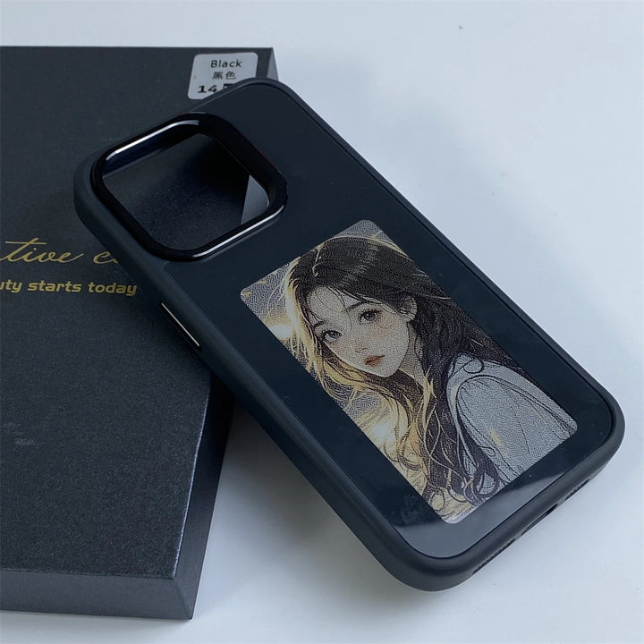 AI NFC Function Phone Case for iPhone 16/15/14/13 pro Max with E-Ink Screen DIY Projection - Ebtkr