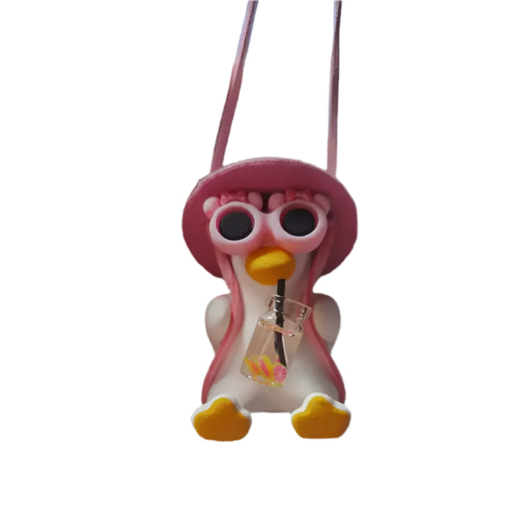 Cute Duck Car Mirror Pendant – Tire Swing Charm for Women 🚗🦆💛
