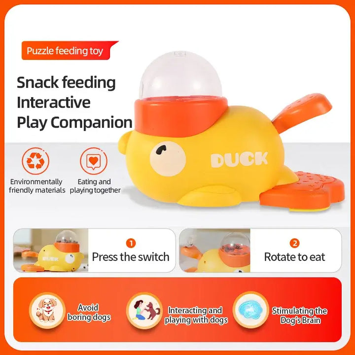 Interactive Little Yellow Duck Dog Feeder, Set