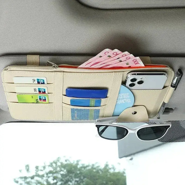 Car Sun Visor Organizer – Multi-Pocket Storage & Document Holder