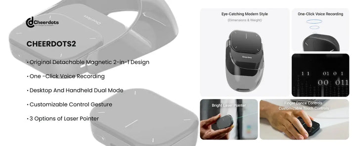 Cheerdots 2 Detachable Air Mouse Wireless Touchpad with ChatGPT All-in-one Pocket Gaming Mouse - Ebtkr