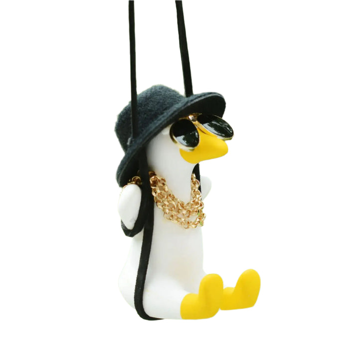 Cute Duck Car Mirror Pendant – Tire Swing Charm for Women 🚗🦆💛