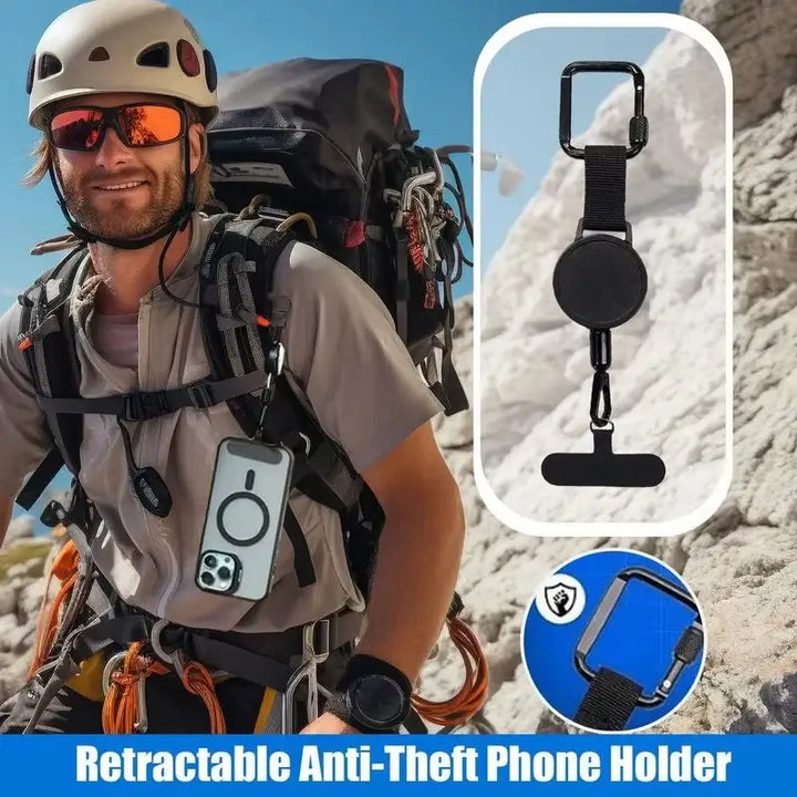 Anti-Theft Retractable Phone Lanyard – Secure Tether with Carabiner for Outdoor Use 📱🧗