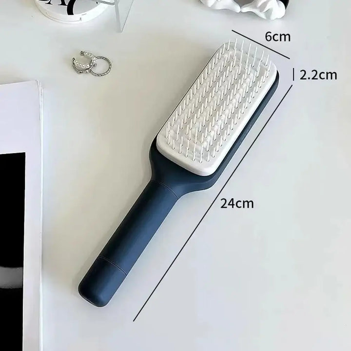 Portable Self-Cleaning Scalp Massage Comb Anti-Detangling Hair Brush - Ebtkr