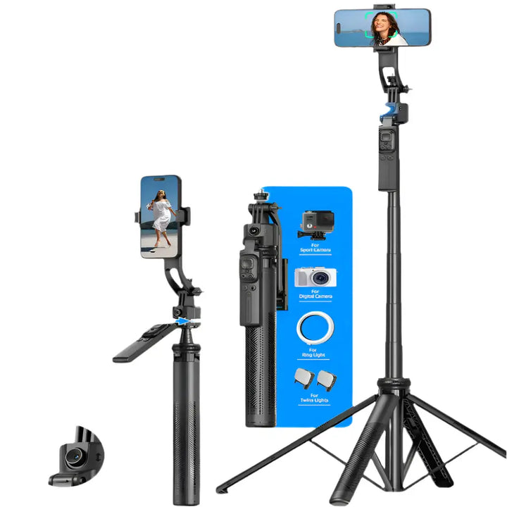 AI-Tracking Selfie Stick with 360° Auto-Rotation
