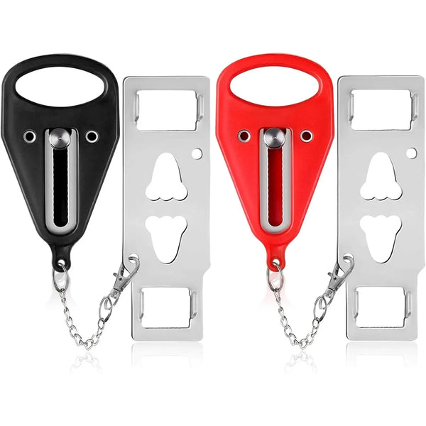 Portable Double Hole Door Lock for Travel Safety – Heavy Duty Security Lock for Home, Apartment, Hotel, and Dorm – Anti-Theft Personal Protection Device for Extra Security