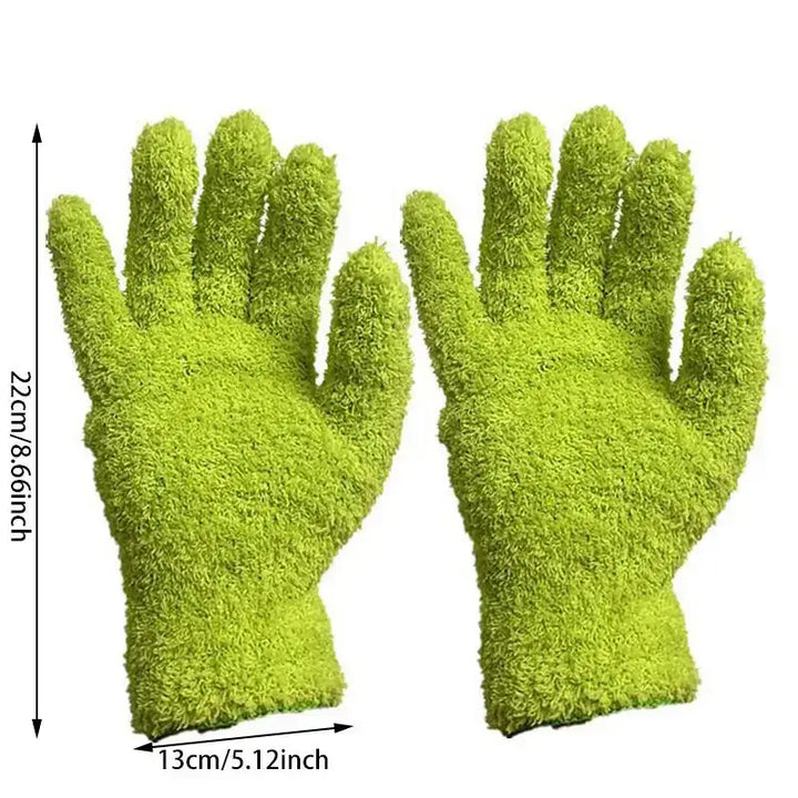 3Pairs Microfiber Dust Removal Gloves Coral Fleece Reusable Household Cleaning Tool - Ebtkr