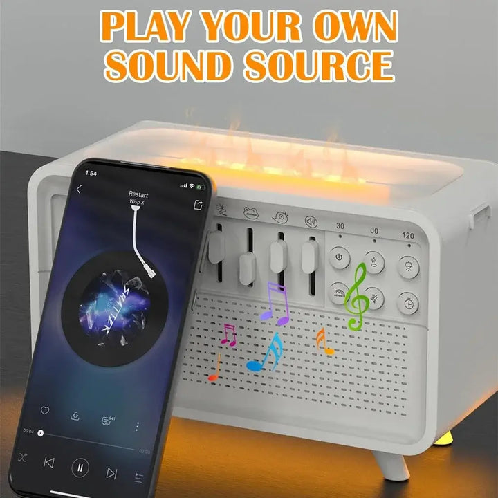 White Noise Sleep Aid Bluetooth Speaker Night Light Humidifier 3-in-1 with 8 Nature Sounds - Ebtkr