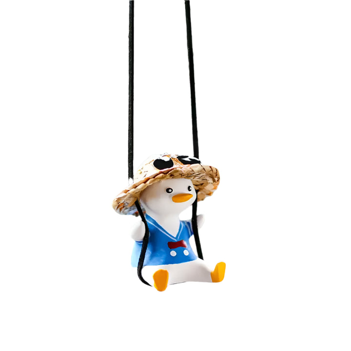 Cute Duck Car Mirror Pendant – Tire Swing Charm for Women 🚗🦆💛