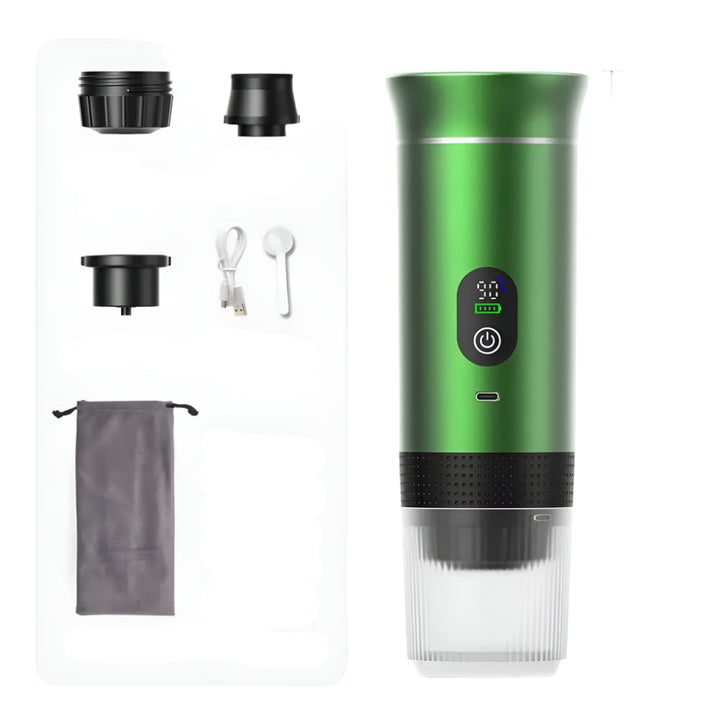 Foombthe 3-in-1 Portable Espresso Maker – Digital Display for Car, Home & Camping