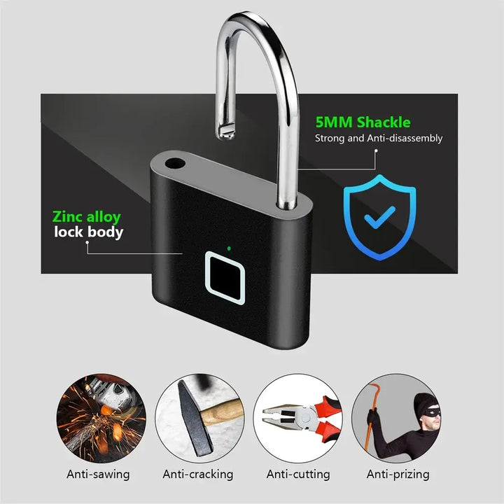 KERUI Smart Fingerprint Padlock – Keyless, Anti-Theft - Ebtkr