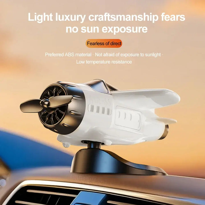 Solar-Powered Car Airplane Ornament – 360° Rotating Dashboard Decoration ✈️🚗