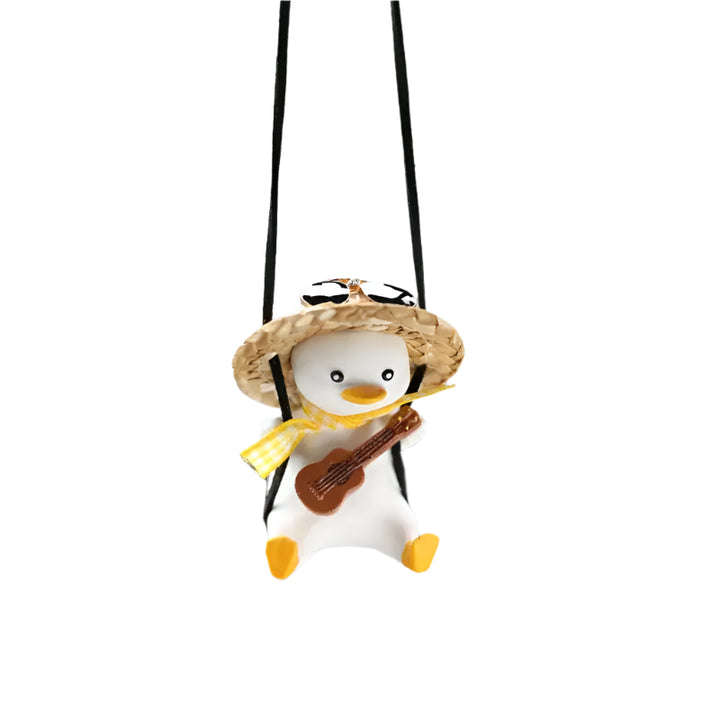 Cute Duck Car Mirror Pendant – Tire Swing Charm for Women 🚗🦆💛