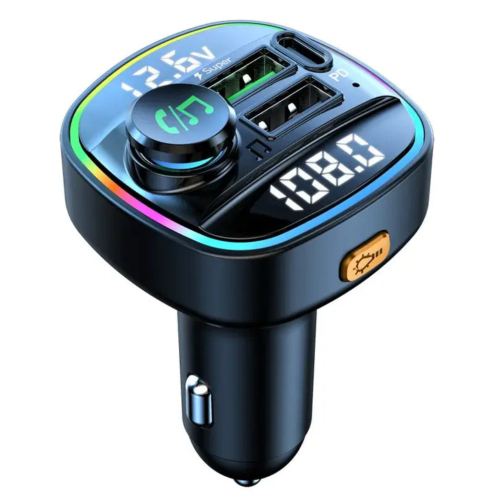 Bluetooth 5.0 FM Transmitter – Handsfree Car Adapter with Fast Charging