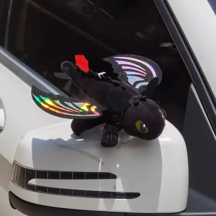 Black Flying Dragon Plush Car & Helmet Decoration 🐉🚗