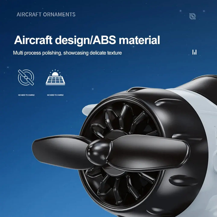 Solar-Powered Car Airplane Ornament – 360° Rotating Dashboard Decoration ✈️🚗