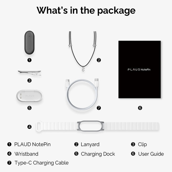 PLAUD NotePin AI Voice Recorder Cosmic Gray Limited Edition Wearable Smart Transcription & Summarization Digital Voice Recorder - Ebtkr