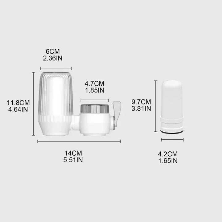 Compact Faucet Water Purifier – Washable Filter for Kitchen Use