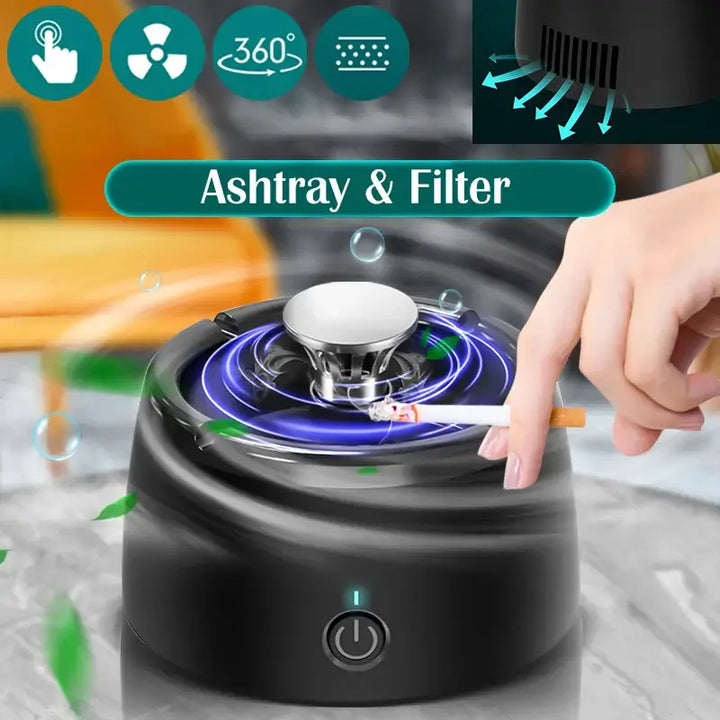 Air Purifier Ashtray – USB Rechargeable Smoke Eliminator for Home