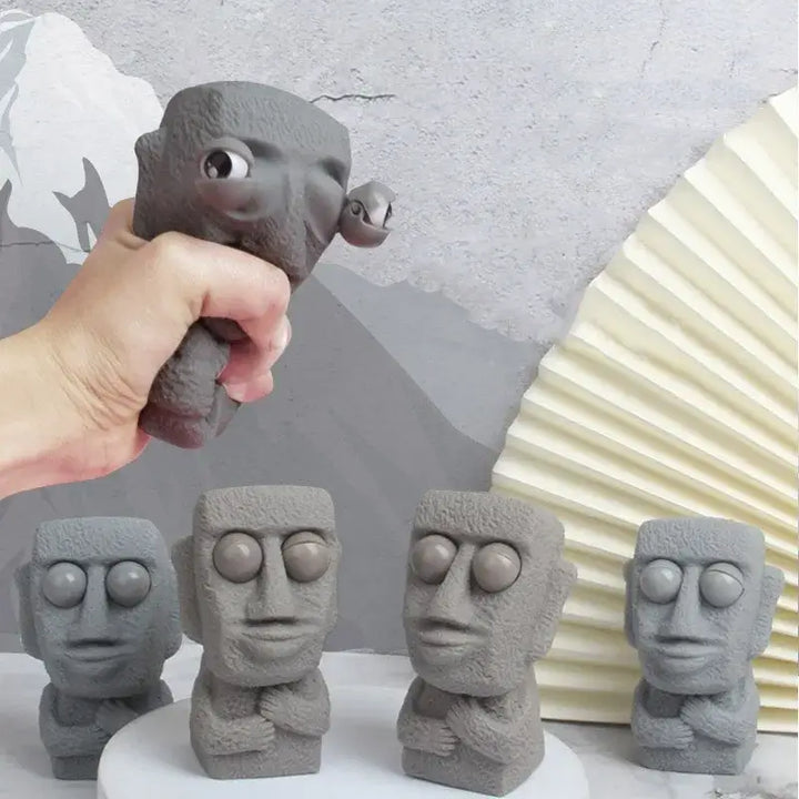 Moai Stone Man Stress Toy – Eye-Popping Squeeze & Squish Fun! 😲🗿