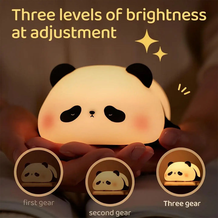 Cute Sheep Panda Rabbit LED Night Light Silicone USB Rechargeable Bedside Lamp - Ebtkr