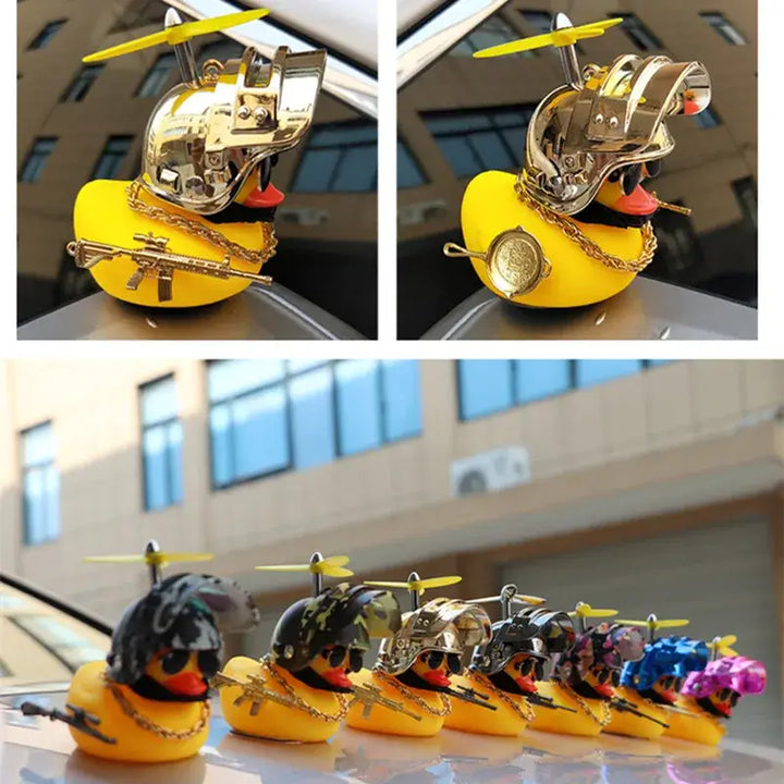 Helmet Duck Car Ornament – Funny Dashboard or Bike Buddy 🐥🏍️🚗
