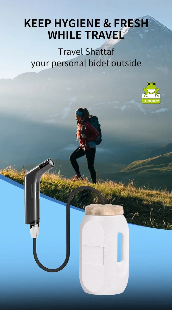 Portable Electric Bidet 2.5L Rechargeable Shataf Hand Sprayer Black/White for Personal Hygiene - Ebtkr