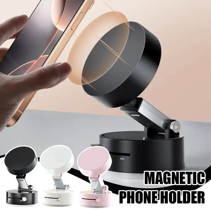 Magnetic Suction Cup Swivel Phone Stand – Foldable & Universal Mount