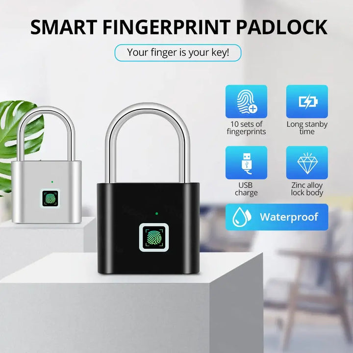 KERUI Smart Fingerprint Padlock – Keyless, Anti-Theft - Ebtkr