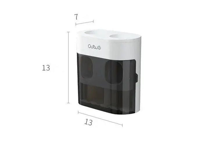 Wall Mounted Toothpaste Dispenser with Magnetic Toothbrush Holder Automatic Squeezer - Ebtkr