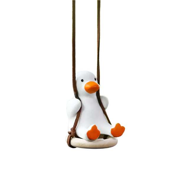 Cute Duck Car Mirror Pendant – Tire Swing Charm for Women 🚗🦆💛