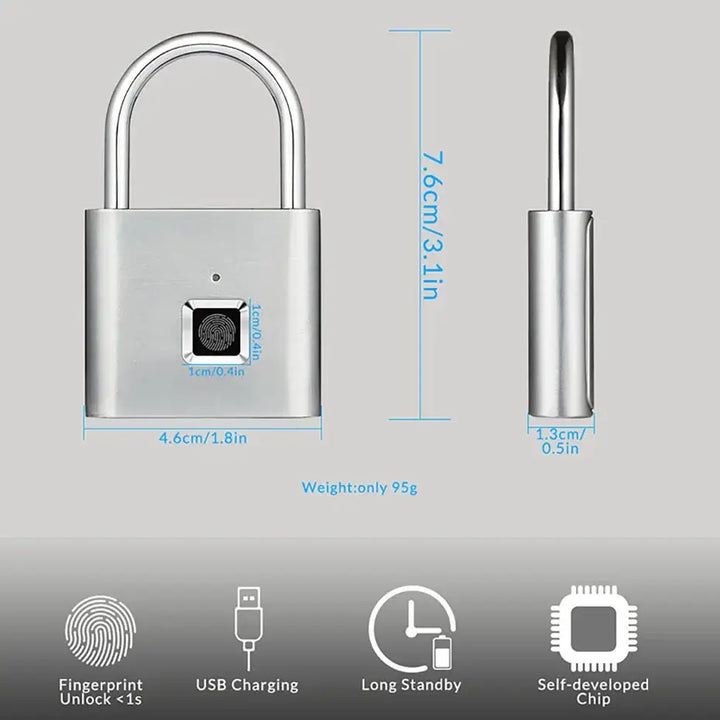 KERUI Smart Fingerprint Padlock – Keyless, Anti-Theft - Ebtkr