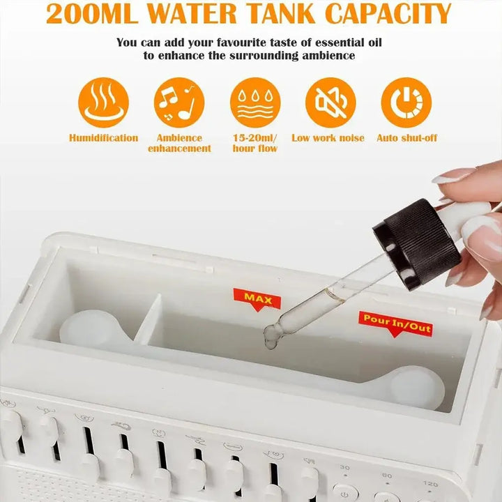 White Noise Sleep Aid Bluetooth Speaker Night Light Humidifier 3-in-1 with 8 Nature Sounds - Ebtkr