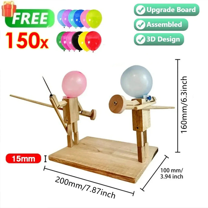Wooden Balloon Battle Game – Fast-Paced 2-Player Fun! 🎎🎈
