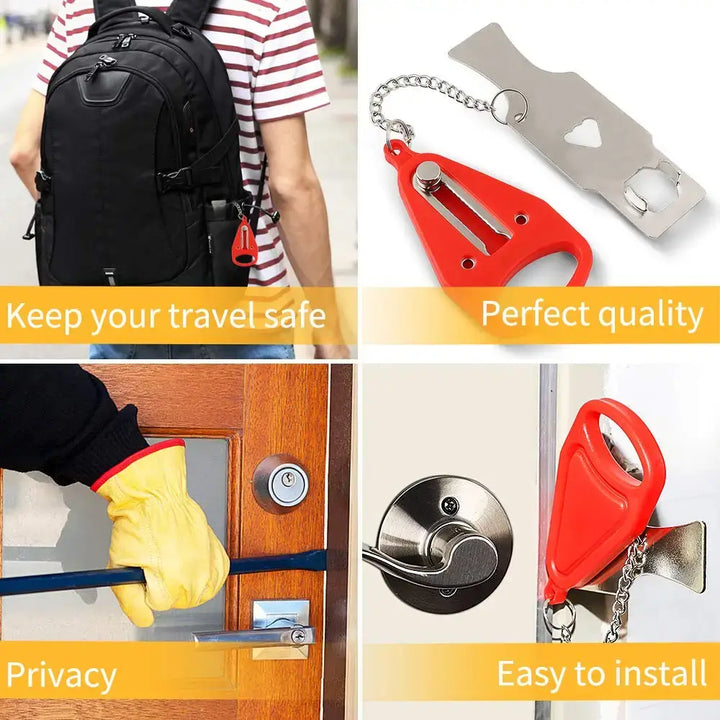 Portable Door Lock – Travel Safety Latch for Extra Security Anywhere 🔒✈️