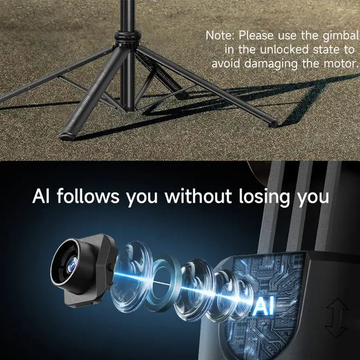 AI-Tracking Selfie Stick with 360° Auto-Rotation - Ebtkr