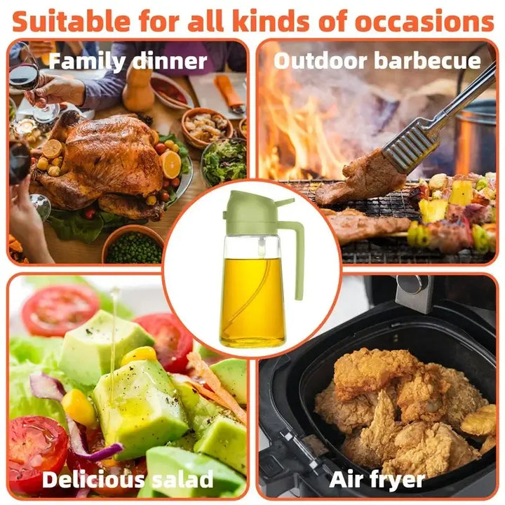 2-in-1 Oil & Vinegar Spray Bottle – Smart Kitchen Sprayer (200/300/500ml)