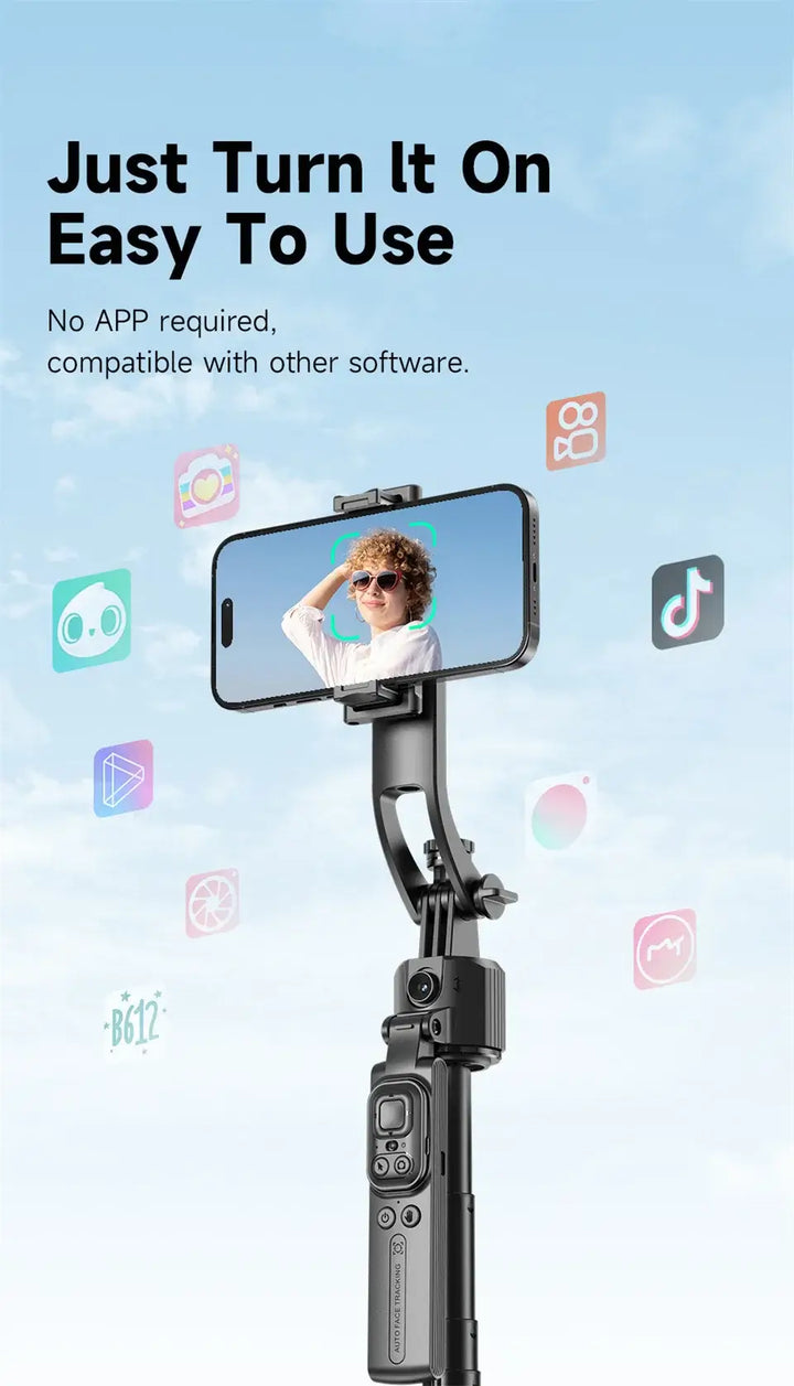 AI-Tracking Selfie Stick with 360° Auto-Rotation - Ebtkr